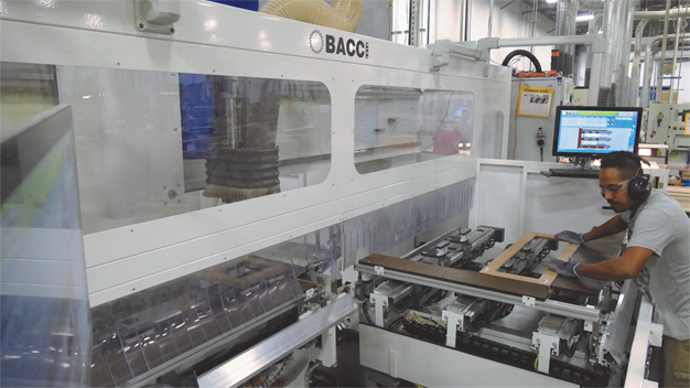 The BACCI CNC machine in Decore-ative Specialties' plant in Monroe, North Carolina.