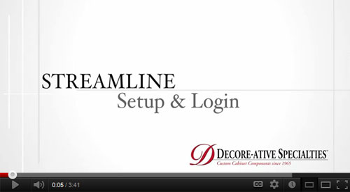Streamline Frameless Components Account Set-Up (video)
