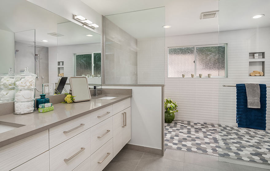 Add detail to white cabinetry with subtle color variation and linear grain pattern.