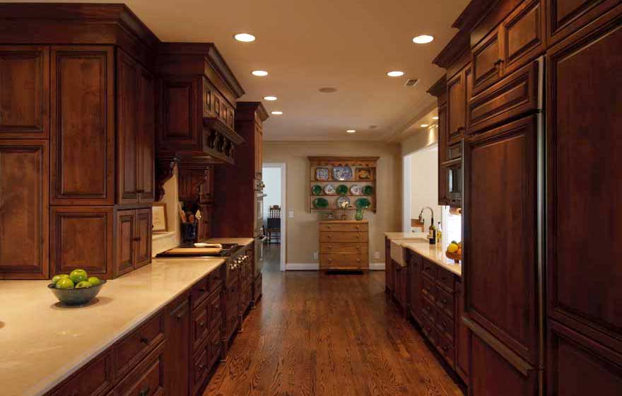 Transform a traditional galley kitchen by incorporating unique details and plenty of drawer storage space. 