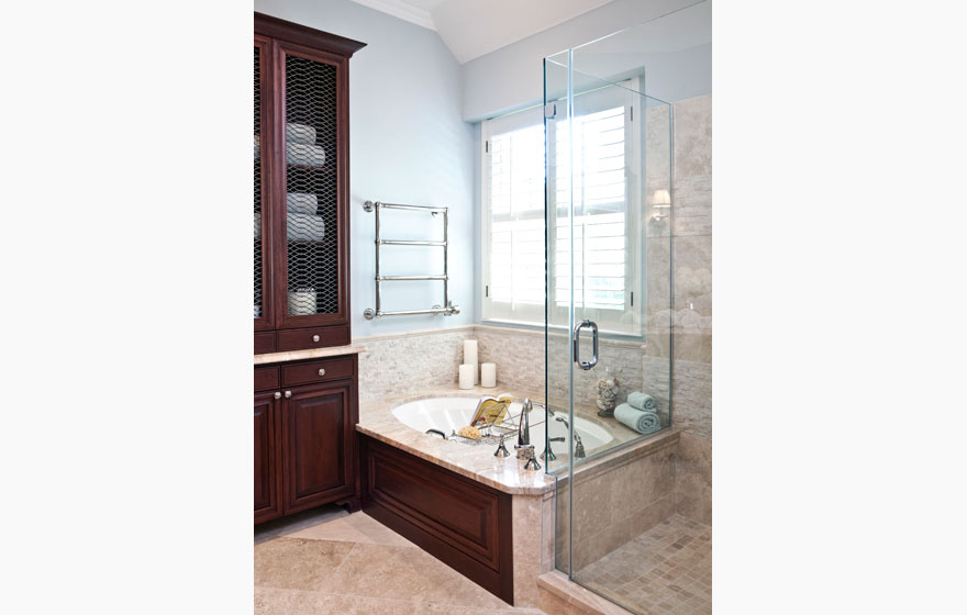 Top-of-the-line products and thoughtful design make this bathroom stand apart and represent true elegance and beauty.
