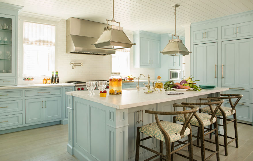 Lighten the look of any room with fresh, airy blue paint on Laguna 3/4" (853) Doors.