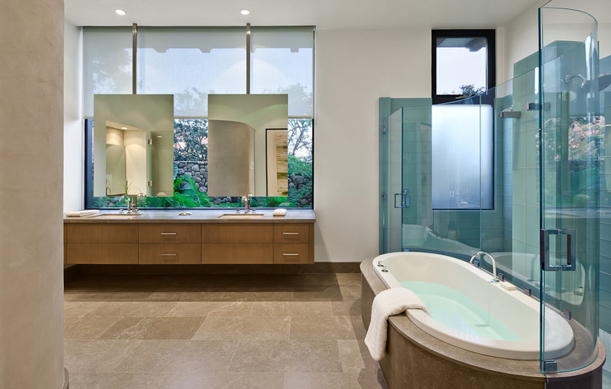 Exude elegance using a simplistic door style when you don't want to compete with beautiful surroundings.