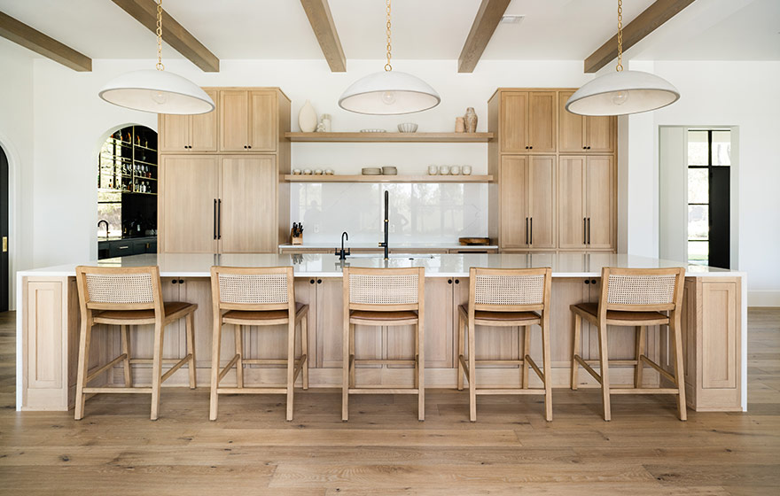 Warm and inviting Rift White Oak makes this kitchen jaw-dropping gorgeous