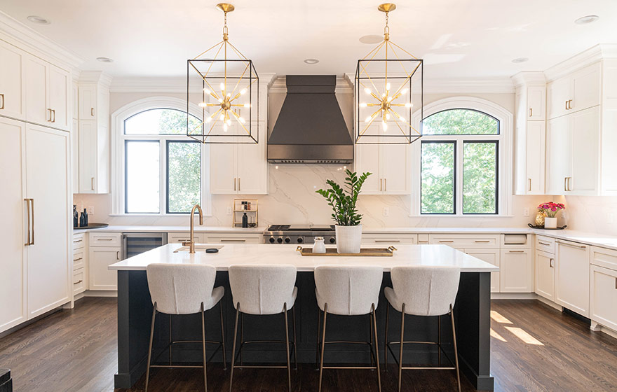 Contrast is key in this beautifully designed kitchen