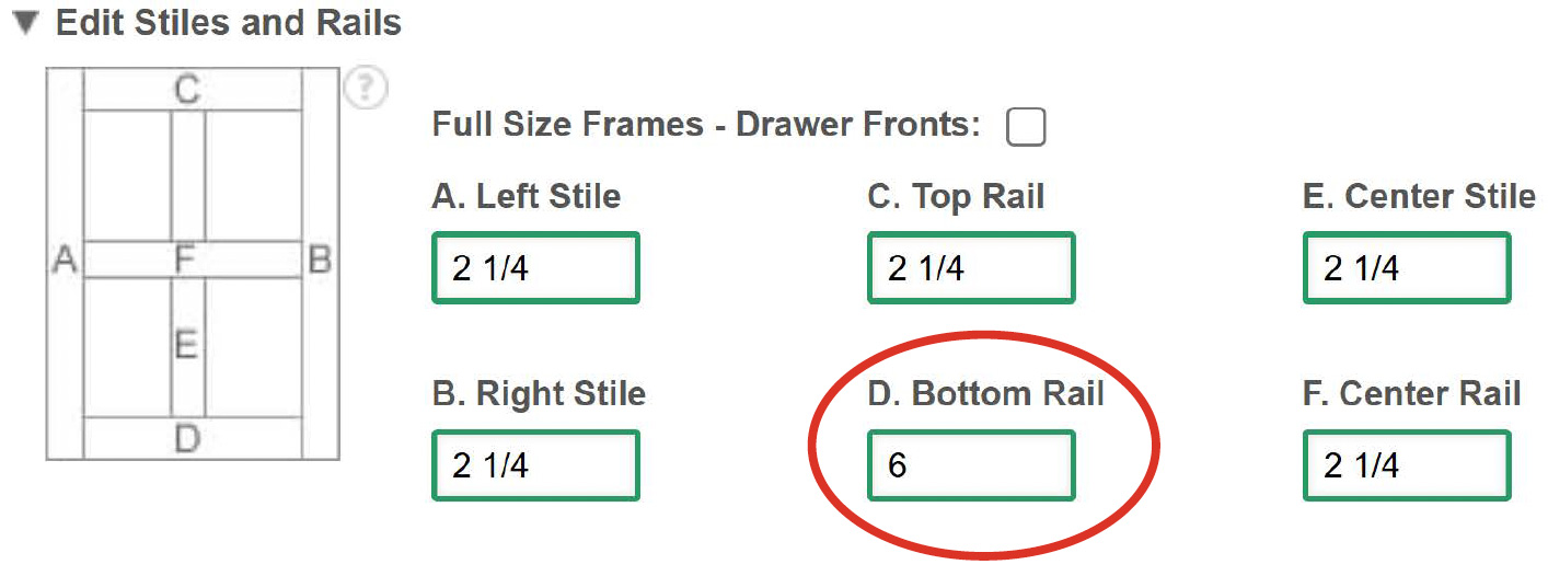 Adjust frame dimensions, materials, and profiles, as needed.