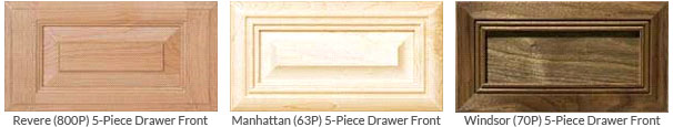 Examples of 5-Piece Drawer Fronts