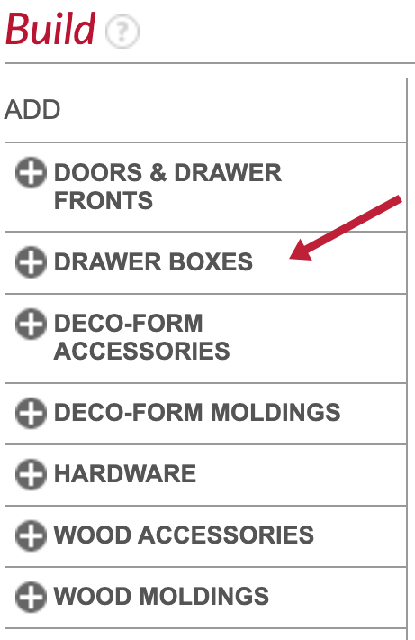 Build Menu - Adding Drawer Boxes