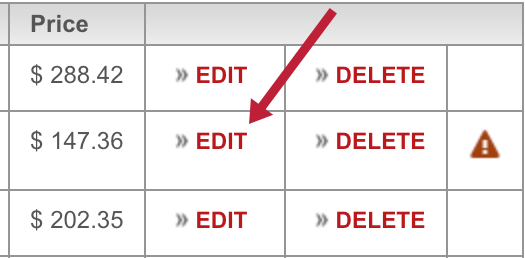 Edit Link to Correct Line Items with Issues