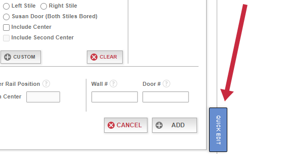 Build Screen - Quick Edit Button