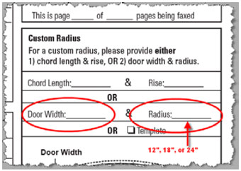 Radius Door Ordering Details