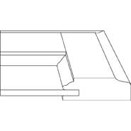 3D profile for Cathedral Arch 3/4" Recessed Panel door with IE3 and OE4 profiles.