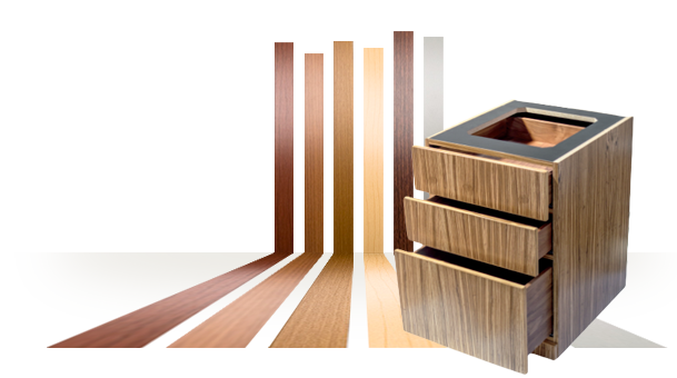Edge Banding and Zebrawood Base Cabinet