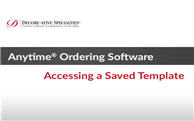 Anytime® Online Account Management - Accessing a Saved Template