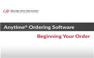 Anytime® Online Account Management - Beginning Your Order
